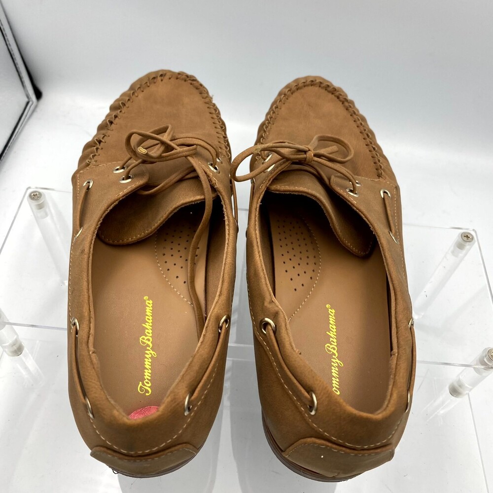 Tommy Bahama Nahara Women's US 10 M Flat Loafers Brown Leather Casual Boat Shoes - Picture 4 of 10